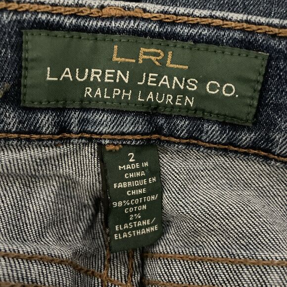 Lauren Ralph Lauren Jeans Medium‎ Blue Classic Boot Cut Raw Hem 2 - Picture 7 of 10